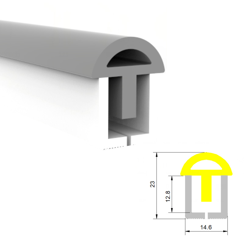 Dome Top Silicone Sleeve With Open Bottom For 12mm LED Strip - 15*23mm 180° Side Emitting